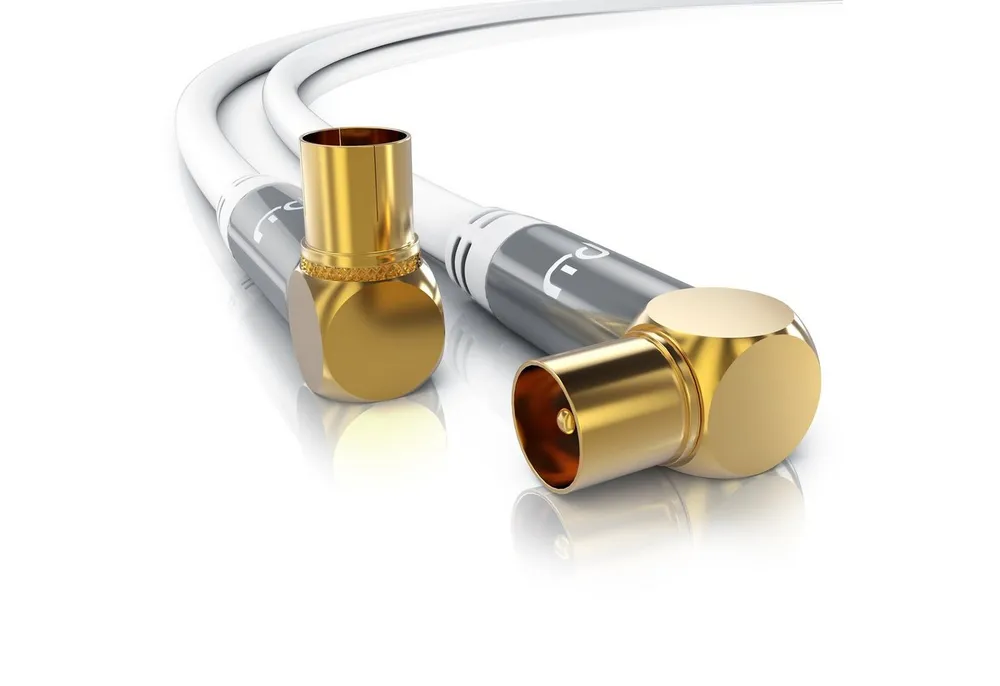 Primewire TV-Kabel, Koax, RF, IEC (500 cm), HDTV Antennenkabel 90° gewinkelt, 4fach Schirmung, 75Ohm, 120dB - 5m