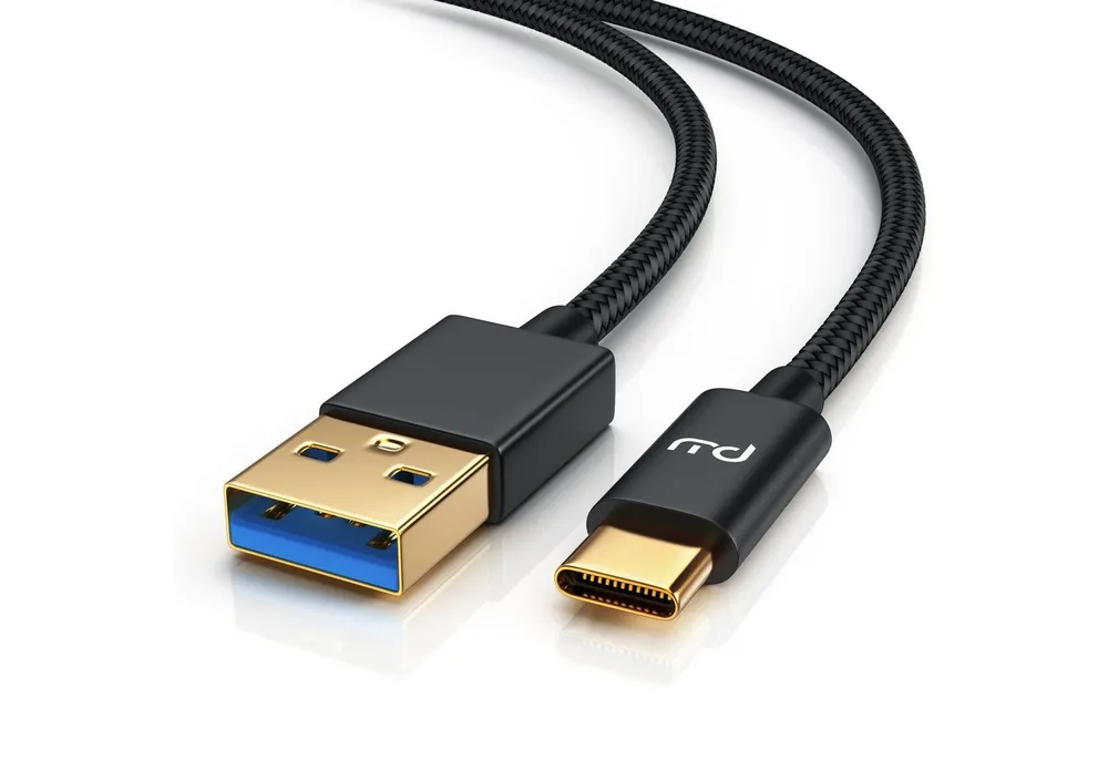Primewire USB-Kabel, 3.1, USB-C, USB 3.0 Typ A (50 cm), Datenkabel, Ladekabel, Nylonmantel, bidirektional, Geschirmt - 0,5m