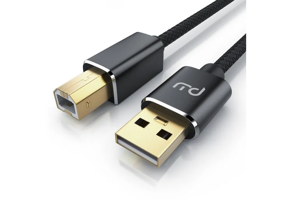 Primewire USB-Kabel, USB Typ-A, USB Typ-B, USB 2.0 Typ A Stecker, USB Typ B Stecker (100 cm), USB 2.0 Drucker / Scanner Kabel mit Nylonmantel - 1m