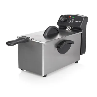 PRINCESS Fritteuse 01.182626.01.050, 2000 W, 3 L mit Cool Zone – Edelstahl, 190°C