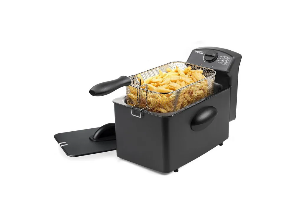 PRINCESS Fritteuse 01.182729.01.001, 2000 W, 4 L mit Cool Zone – Edelstahl, 190°C