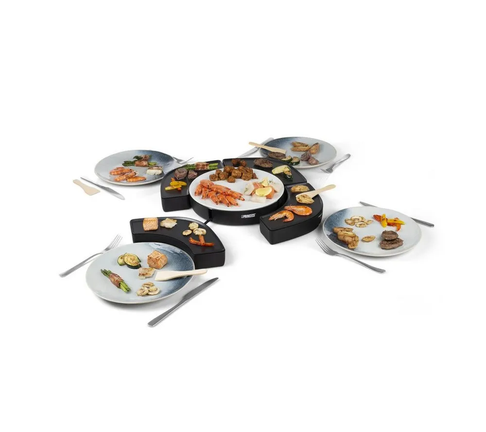 PRINCESS Tischgrill Princess 103070 Dinner4all Circle - Vier einzelne Kochstationen - 4 x, 1000 W, Vier einzelne Kochstationen - Für 4 Personen