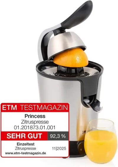 PRINCESS Zitruspresse Princess 201873 Zitruspresse – 1000 Watt – 2 Presskegel, 1000 W, 2 Presskegel – 1000 W