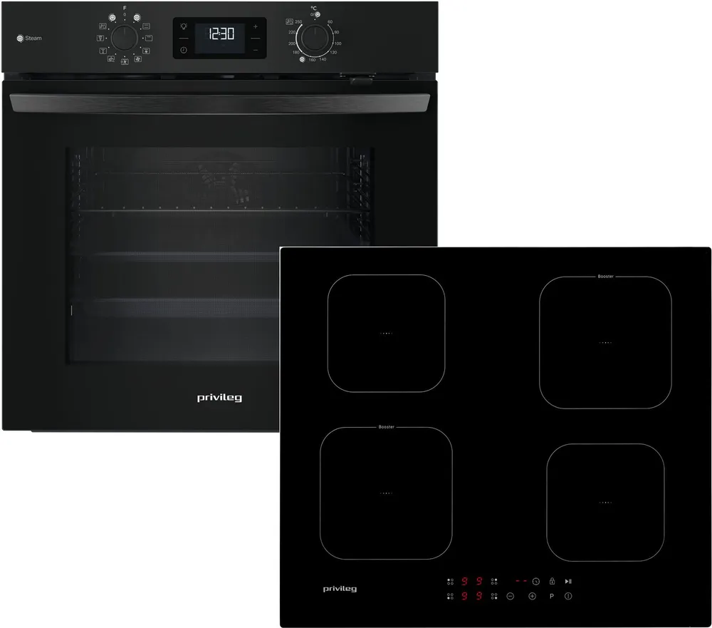 Privileg Backofen-Set BAKO Turn&Go Steam 620, mit Teilauszug, Hydrolyse, Hydrolyse - schnelle und mühelose Reinigung mit der Kraft des Dampfes