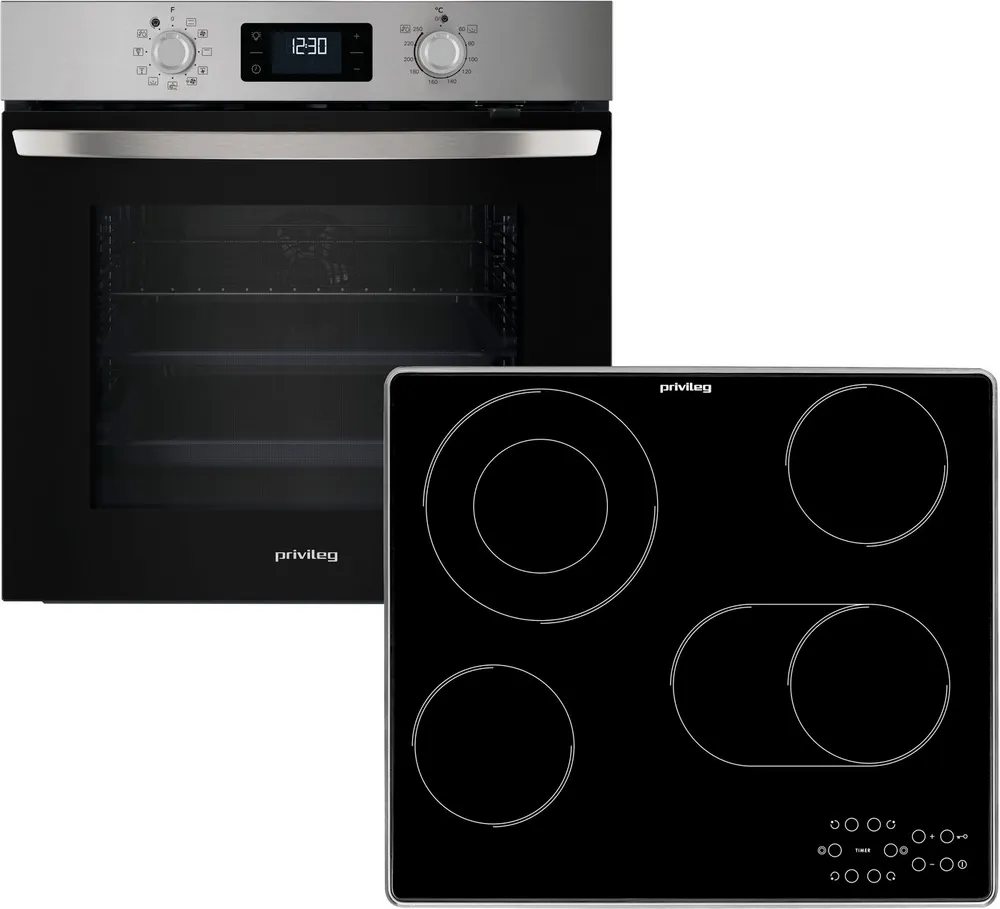 Privileg Backofen-Set Materia BAKO Turn&Cook 310, Hydrolyse, ECO Heißluft - saftigen Braten durch gleichmäßige Luftverteilung