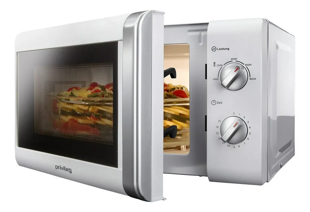 Privileg Mikrowelle 150472, Mikrowelle, 20 l, mit 5 Leistungsstufen, silber