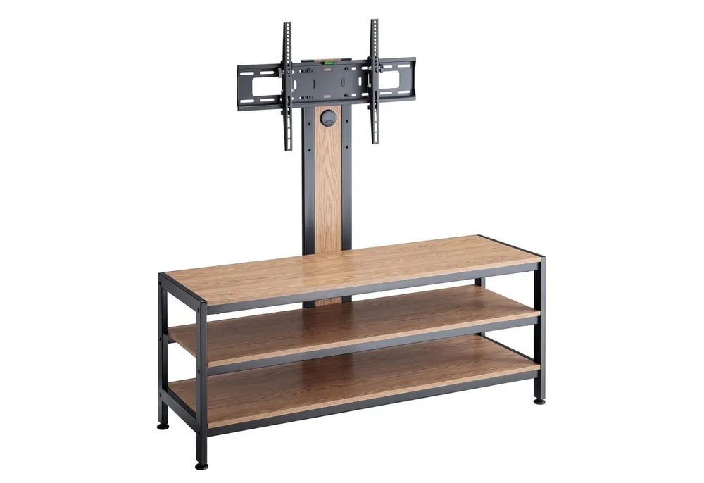 pro.tec TV-Ständer, (bis 70 Zoll, »Stockholm« mit Fernsehtisch 120x40x108 cm Schwarz/Eicheoptik)
