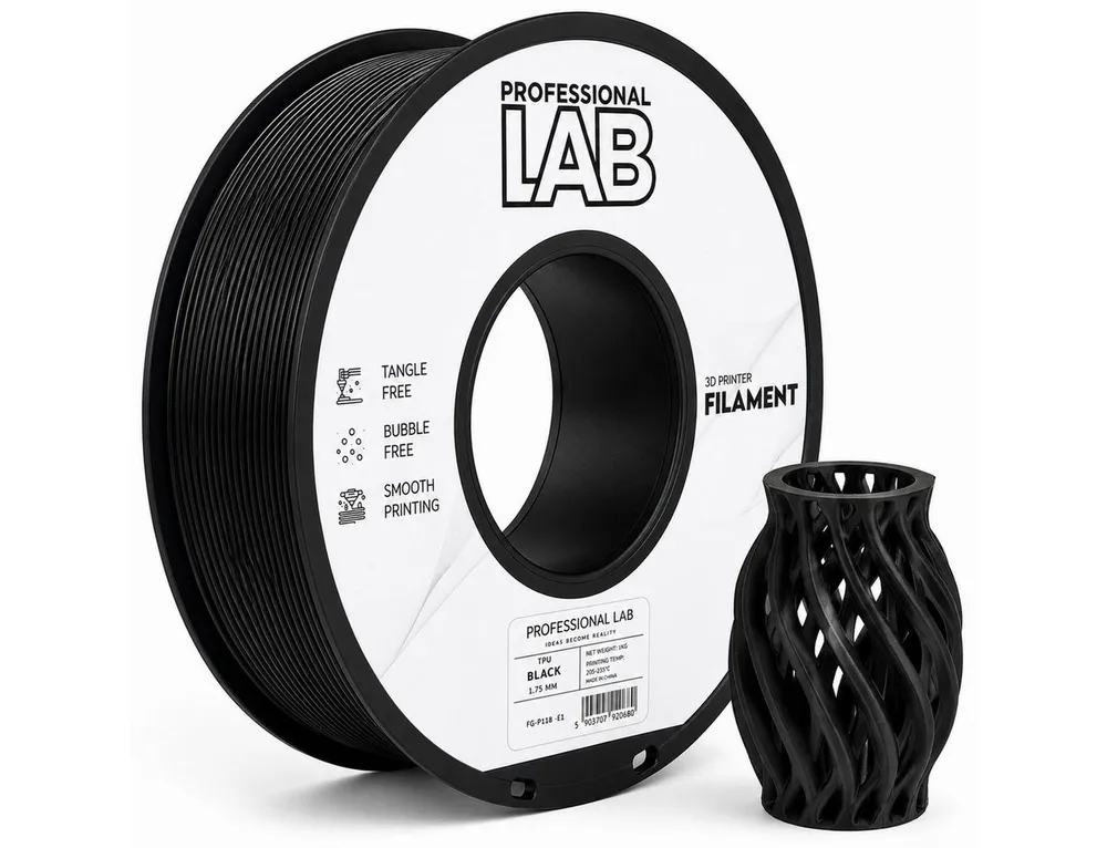 Prof. Lab Filament Flexibles TPU Filament für 3D Drucker 1,75mm 1 kg Filament, 95A Shore