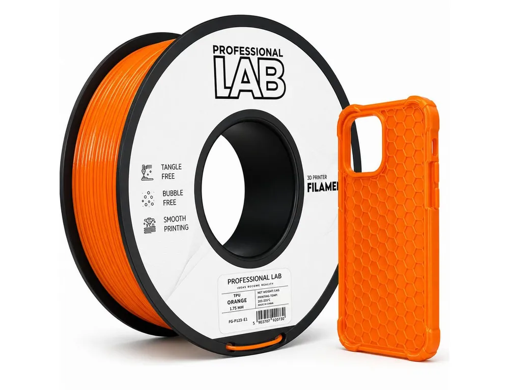 Prof. Lab Filament Flexibles TPU Filament für 3D Drucker 1,75mm 1 kg Filament, 95A Shore