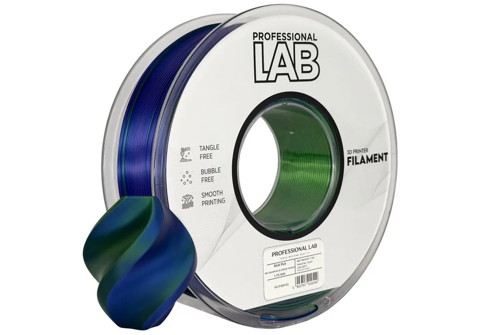 Prof. Lab Filament Silk PLA Filament Mehrfarbig 1KG 1.75mm, Rainbow Filament