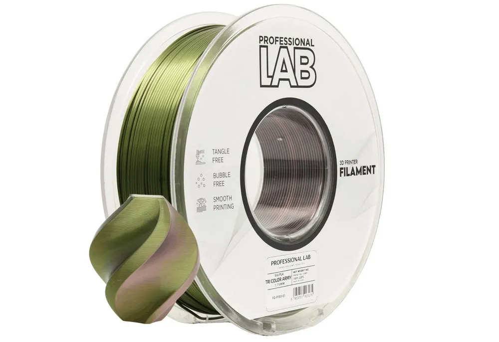 Prof. Lab Filament Silk PLA Filament Mehrfarbig 1KG 1.75mm, Rainbow Filament