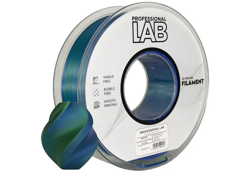 Prof. Lab Filament Silk PLA Filament Mehrfarbig 1KG 1.75mm, Rainbow Filament