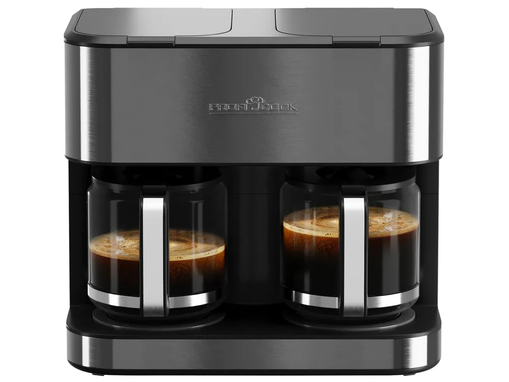 PROFI COOK Doppelkaffeemaschine PC-KAD 1308, 3,6 L, 2000 W, dark inox