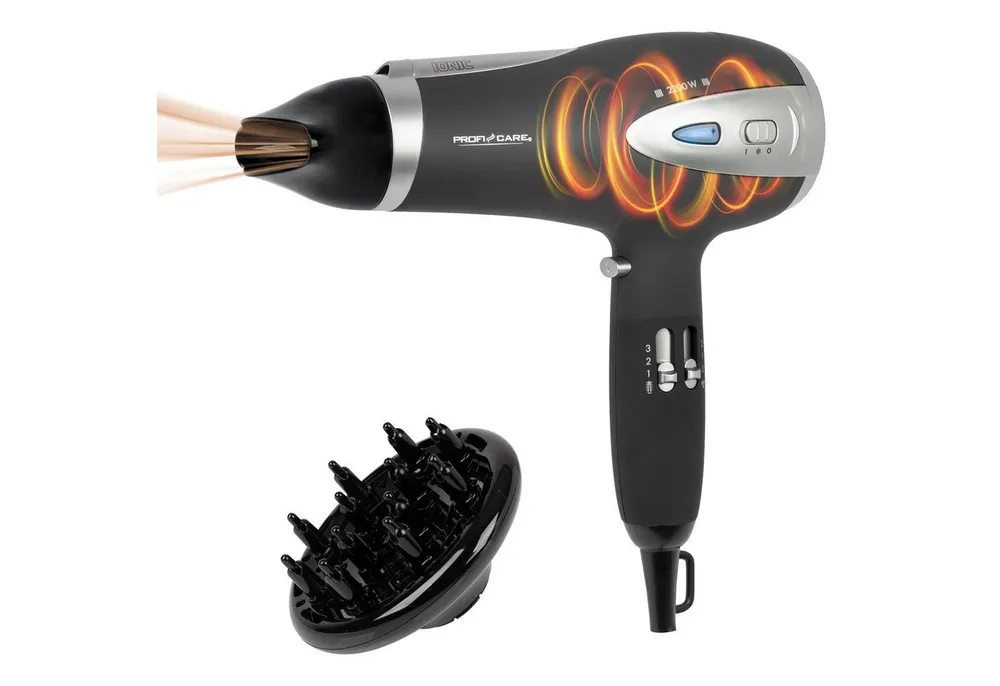 ProfiCare Ionic-Haartrockner Ionenföhn mit Antistatik-Effekt Föhn PC-HTD 3113