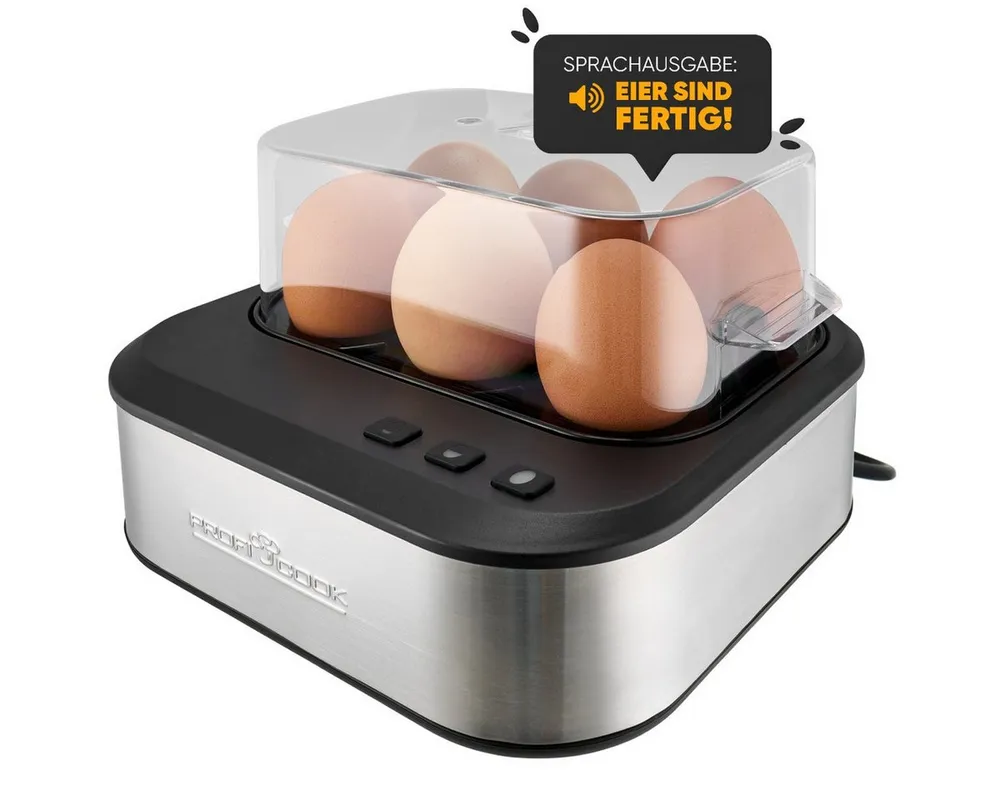 ProfiCook Eierkocher PC-EK 1276, 6 Eier mit Sprachausgabe