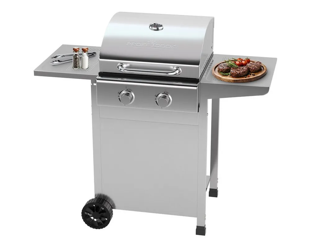 ProfiCook Gasgrill PC-GG 1309, Gasgrill bis zu 350°C, Grillroste aus Gusseisen