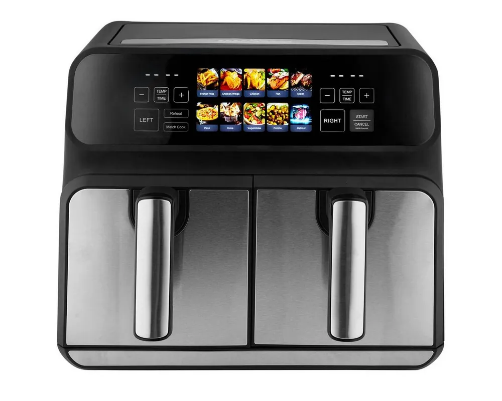 ProfiCook Heißluftfritteuse PC-FR 1287 H, Heißluftfritteuse 2 Kammern 8L, Öl- und fettfrei