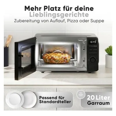 ProfiCook Mikrowelle PC-MWG 1319, Mikrowelle mit Grill, 800W Grill, 20L