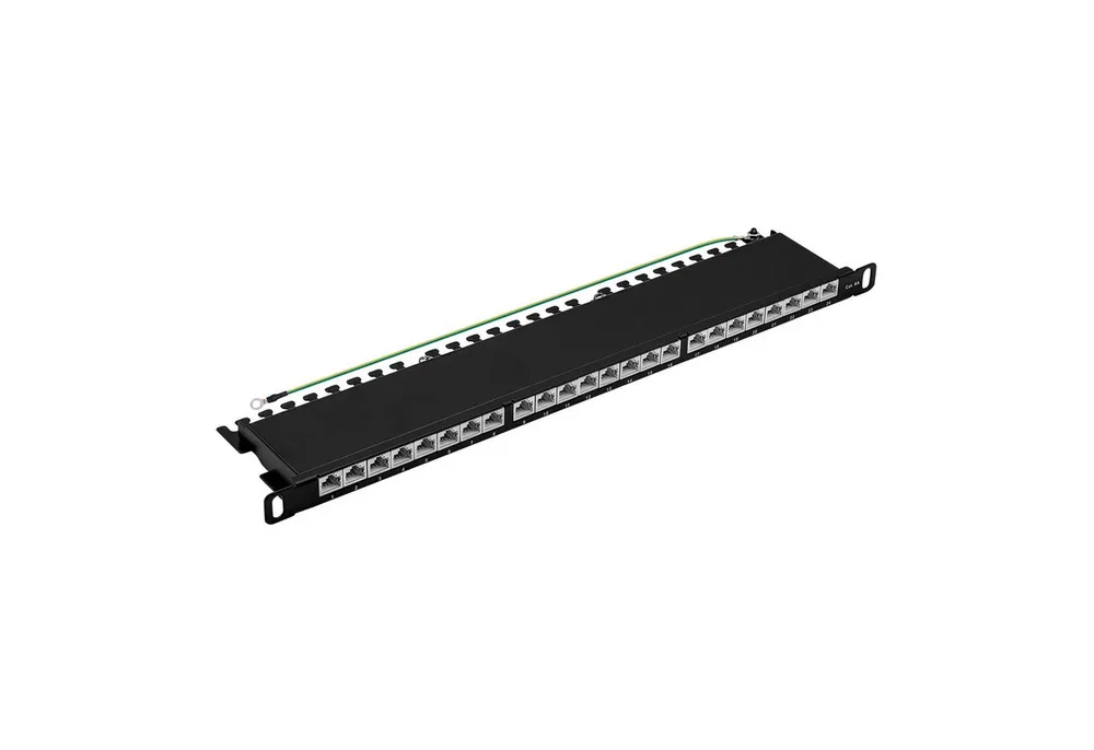 ProfiPatch Patchpanel Verteilerfeld Cat. 6A 19 Zoll Rackeinbau Netzwerk-Patch-Panel (24 Ports, 0.5 HE)