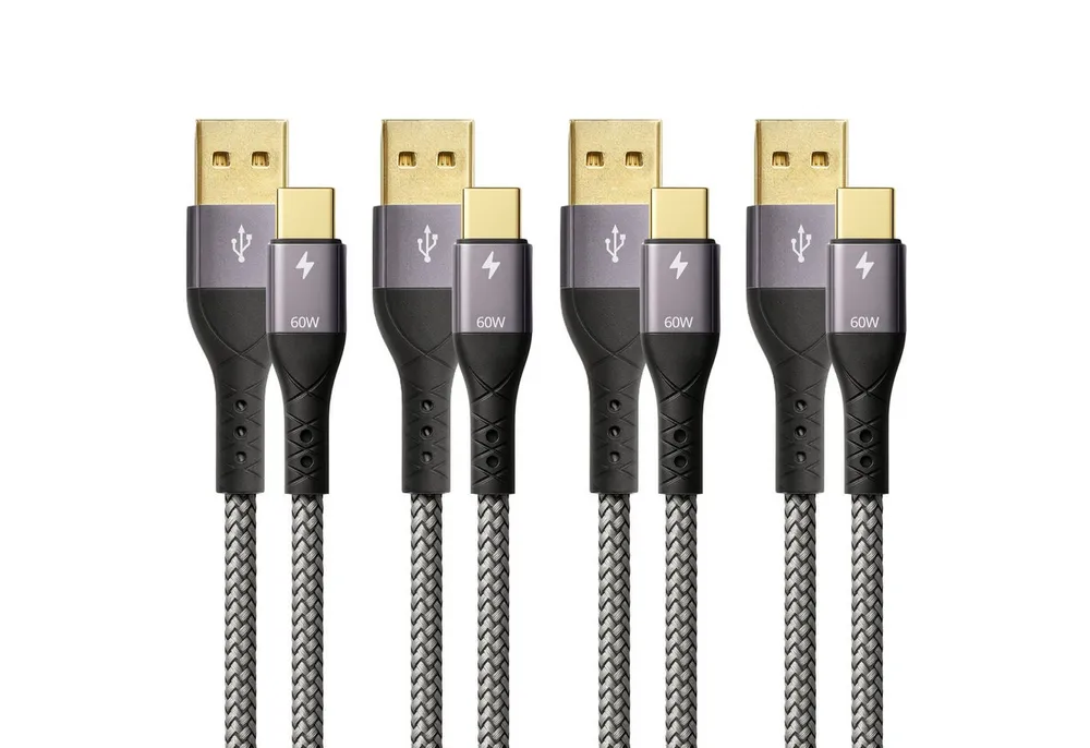 ProfiPatch ProfiPatch USB-A / USB-C Kabel Set 0,5m+1m+2m+3m grau Goldkontakt USB-Kabel