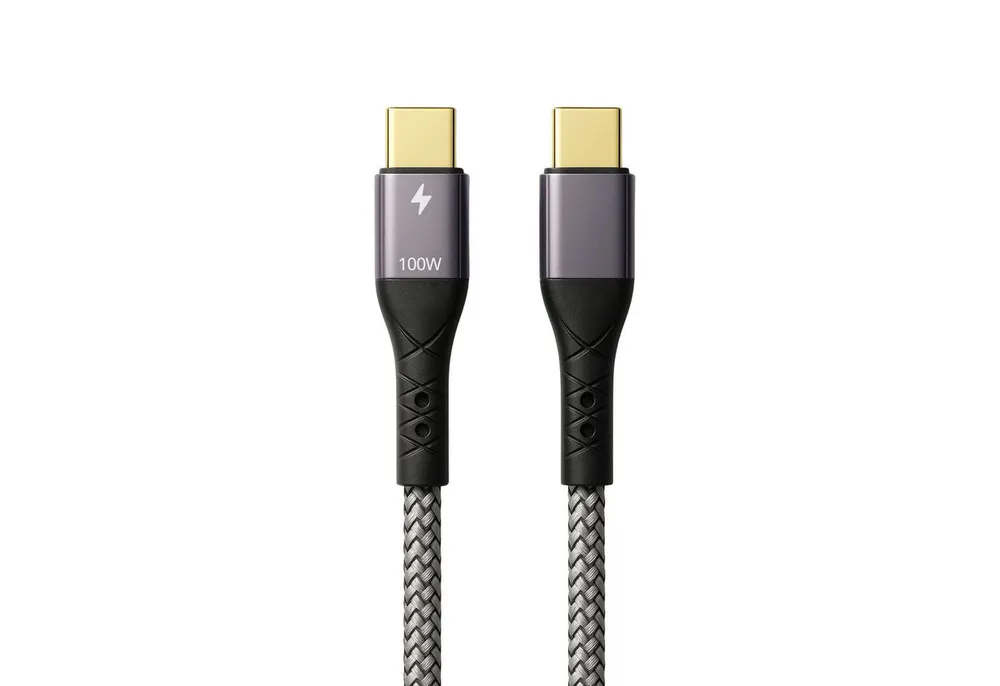 ProfiPatch ProfiPatch USB C Kabel 0,5m - 100W PD 3.0 5A E-Mark Chip grau Textil USB-Kabel