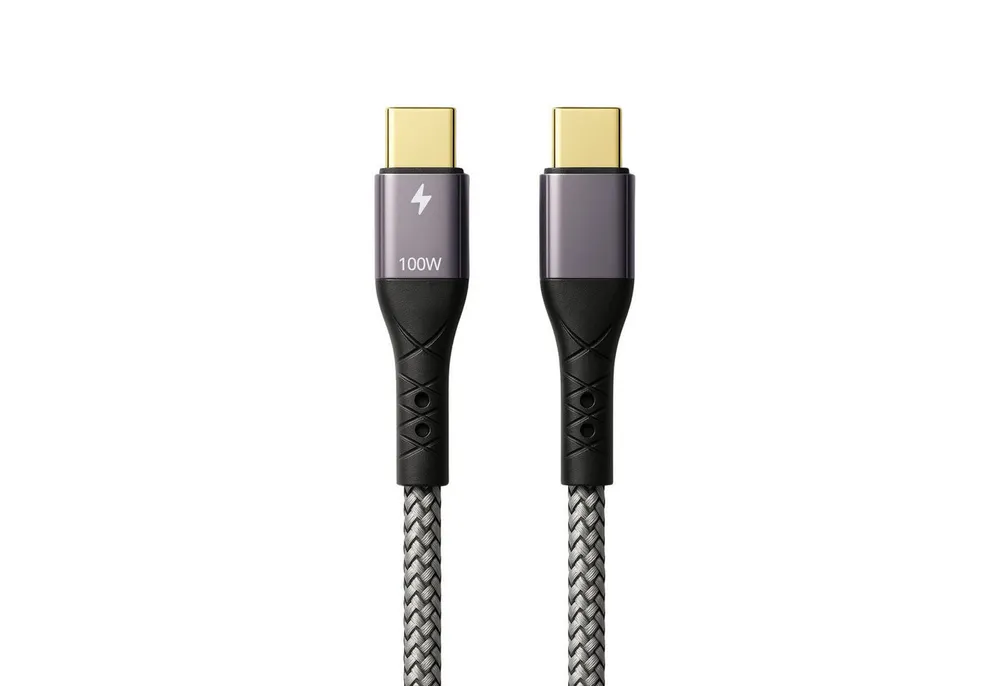 ProfiPatch ProfiPatch USB C Kabel 100W PD 3.0 5A E-Mark Chip 1m grau Goldkontakt USB-Kabel