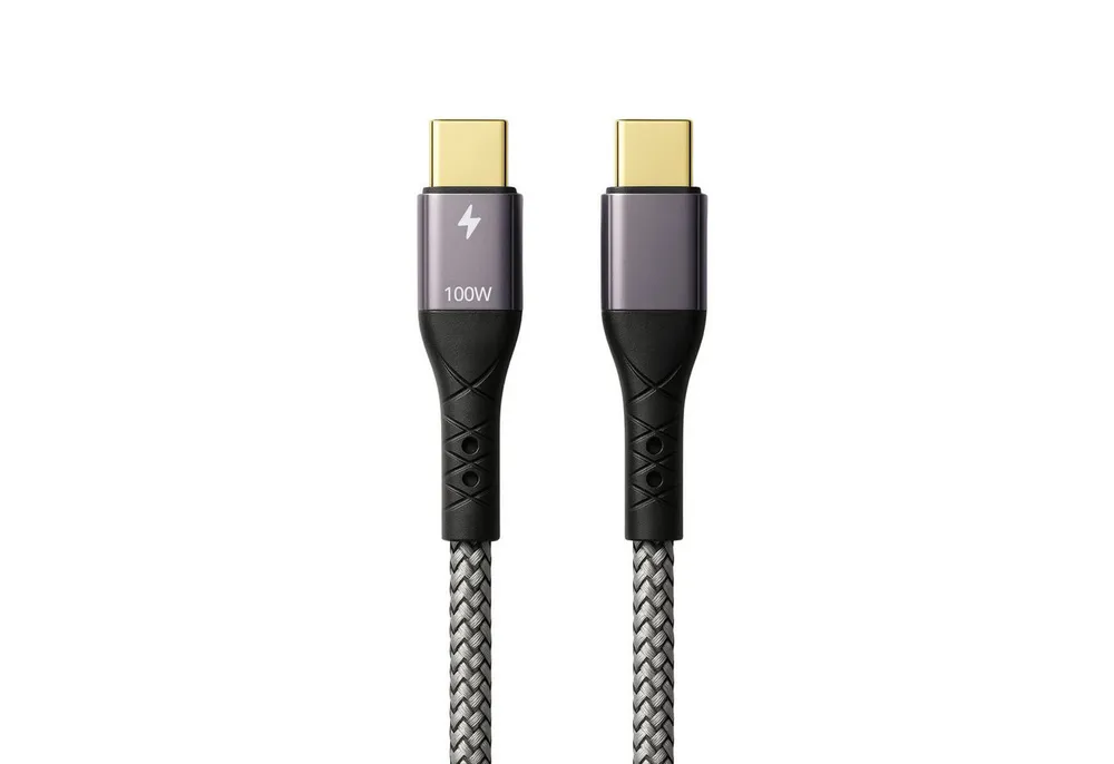 ProfiPatch ProfiPatch USB C Kabel 100W PD 3.0 5A E-Mark Chip 2m grau Goldkontakt USB-Kabel