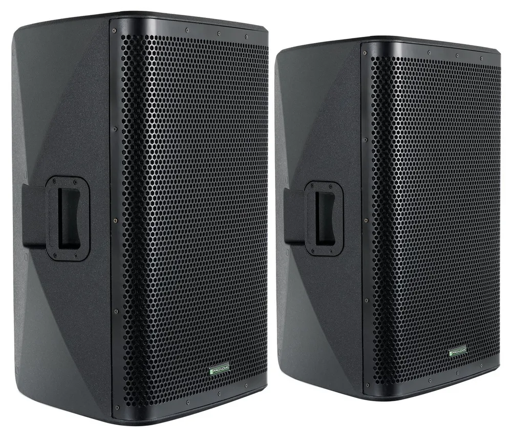 Pronomic Paar C-215 MA - Aktive 2-Wege Bi-Amp Box Lautsprecher 2.0 (Bluetooth, 500 W, mit 2 Kanälen - 15 zoll Woofer und DSP-Presets)