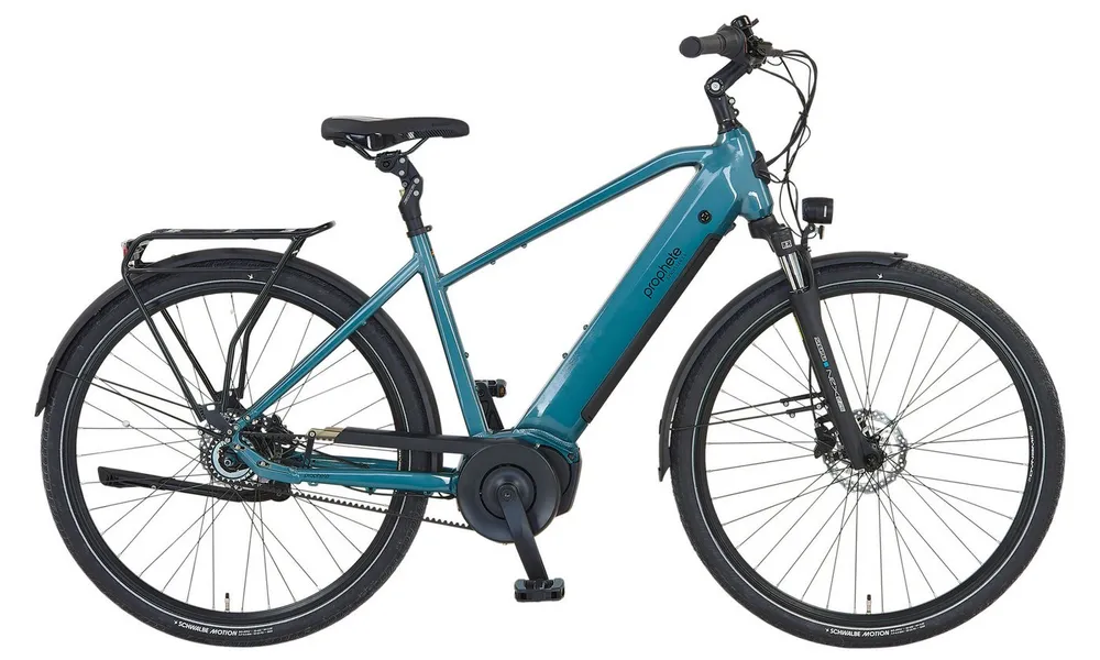 Prophete E-Bike Cityrad Geniesser 5.0 mit Gates Riemenantrieb, 7 Gang Shimano Nexus Schaltwerk, Nabenschaltung, Mittelmotor, 540 Wh, Suntour Parallelogramm Federsattelstütze