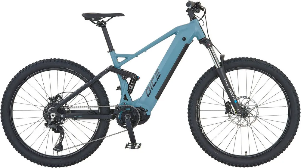 Prophete E-Bike Mountainbike Dice 4.0, 10 Gang Shimano Cues Schaltwerk, Kettenschaltung, Mittelmotor, 480 Wh, Pedelec, Elektrofahrrad für Damen und Herren, MTB