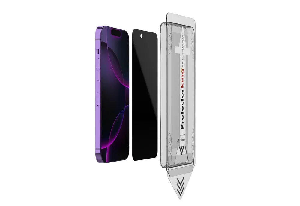 Protectorking Displayschutzfolie 1x Blickschutz 9H Panzerglas Anti-Spy Sichtschutz Displayschutz für Apple iPhone 15 Pro Max, 1-Stück, 1 Stück, echtes Tempered 9H Panzerhartglas Privacy ANTI-SPY