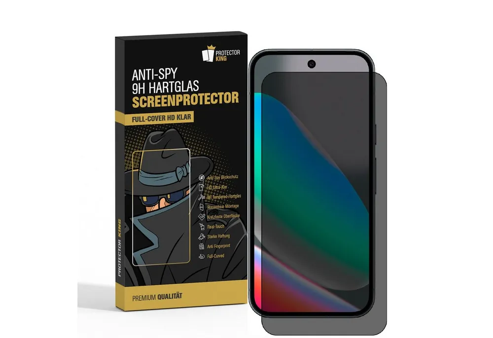 Protectorking Displayschutzfolie Blickschutz 9H Panzerglas Full-Screen Protector Anti-Spy Sichtschutz für Google Pixel 10 Pro, 3 Stück, Displayschutz, gegen Stöße, Kratzer, Schmutz und Abnutzung
