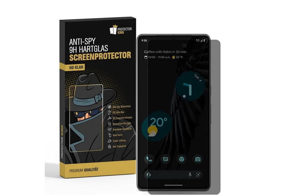 Protectorking Schutzfolie 1x Blickschutz 9H Panzerhartglas für Google Pixel 7 Pro ANTI-SPY Sicht, (1-Stück), Displayschutz, Schutzglas ANTI-SPY PRIVACY BLICKSCHUTZ 9H Härte