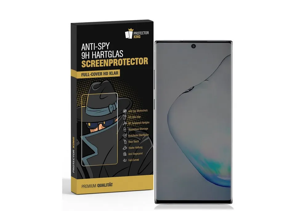 Protectorking Schutzfolie 2x Blickschutz 9H Panzerglas für Samsung Galaxy Note 10 Plus Anti-Spy, (2-Stück), Displayschutz, Schutzglas ANTI-SPY PRIVACY BLICKSCHUTZ 9H Härte