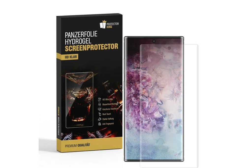 Protectorking Schutzfolie 2x Hydrogel-Glass für Samsung Galaxy Note 10 Plus Selbstheilend für, (2-Stück), Displayschutzfolie, Panzer Schutz, NANO ANTI-SHOCK HD KLAR
