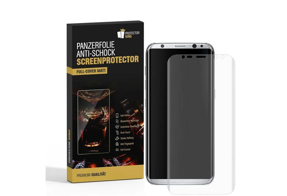 Protectorking Schutzfolie 2x Panzerfolie für Samsung Galaxy S8 FULL COVER Displayschutz Schutzfo, (2-Stück), ANTI-SPIEGEL