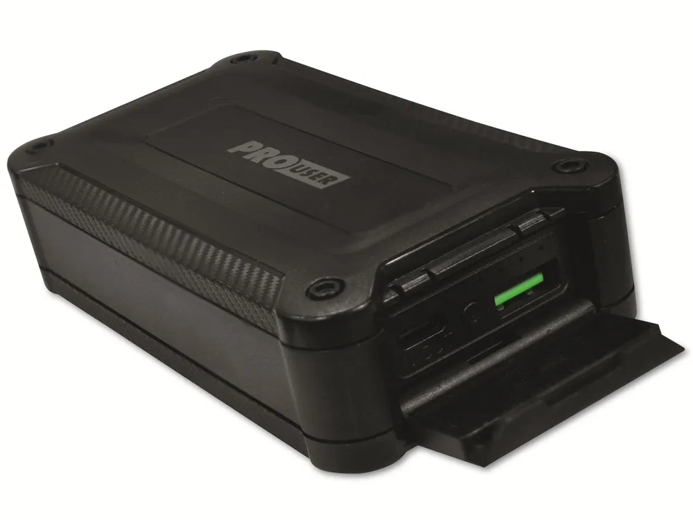 PROUSER USB Powerbank PRO USER 20191, 10.000 mAh, Waterproof, schwarz