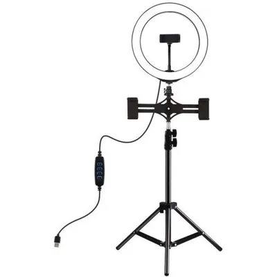 Puluz LED-Ringlicht 26 cm mit Stativ 1,1 m und 3 Handy-Halterungen