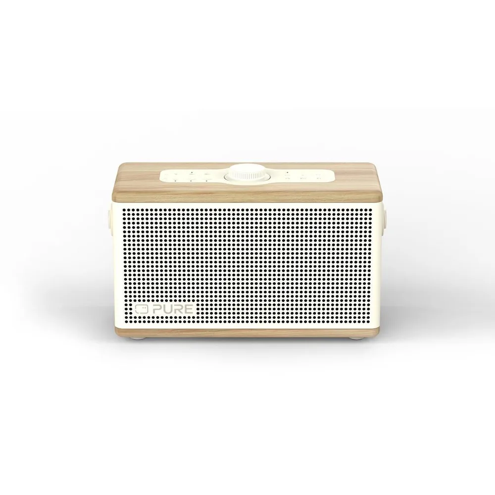 Classic Aura Baumwoll-Weiß/Eiche Bluetooth-Lautsprecher