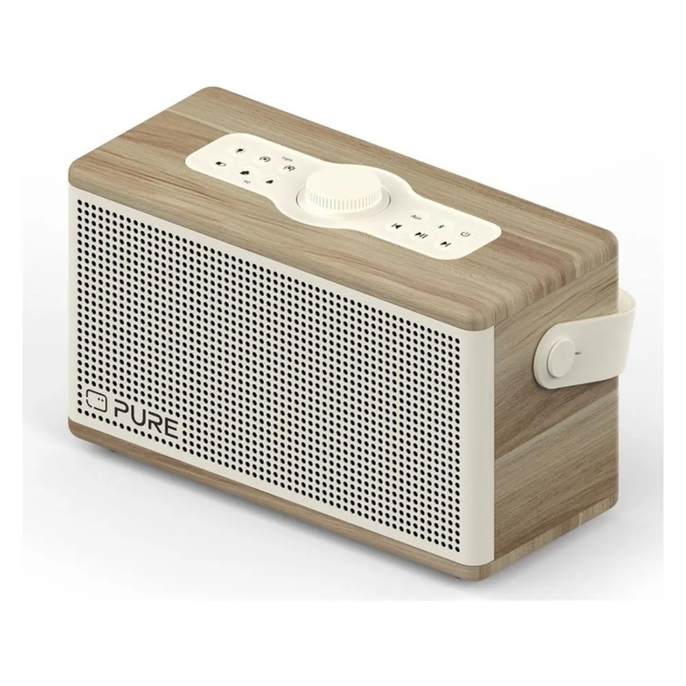 Classic Aura Baumwoll-Weiß/Eiche Bluetooth-Lautsprecher