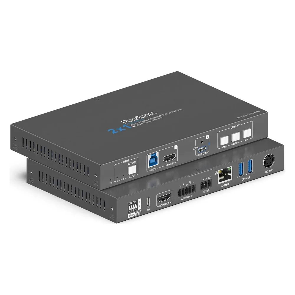 KVM-Switch Purelink PT-PSW-21HC-KVM 4K 60Hz HDR 3 Eingänge 5 Ausgänge