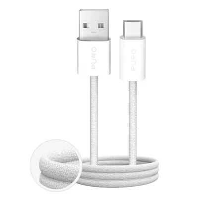 USB-Kabel PURO PUCAC10WFABK415MTWHI USB-A auf USB-C 1,5 m Weiß