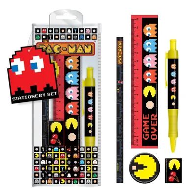 Pyramid PAC-MAN-Schreibwarenpaket in limitierter Auflage mit Plastiktüte und Zubehör