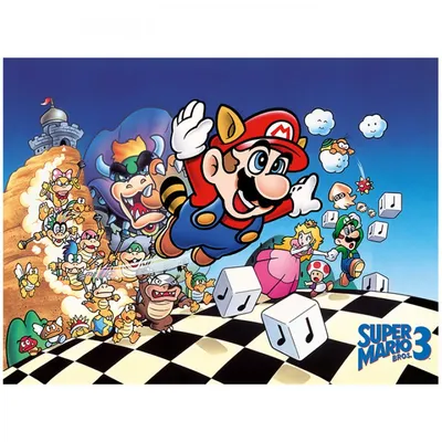 Pyramidenleinwand Super Mario Bros 3 Art 30x40cm