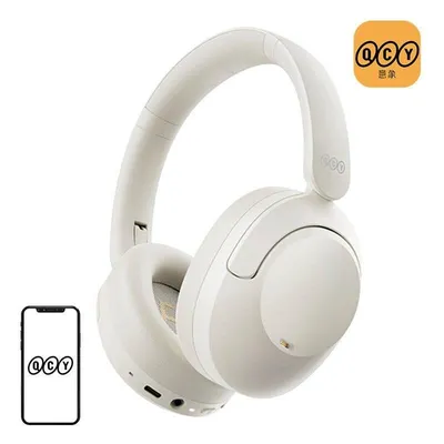 Kopfhörer QCY H4 kabellos Bluetooth mit aktiver Geräuschunterdrückung, Mikrofon und 70h Laufzeit, weiß