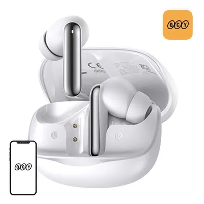 Kopfhörer QCY MeloBuds HT12 kabellos Bluetooth mit Geräuschunterdrückung, Mikrofon und IPX4 weiß