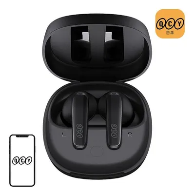 QCY T13x kabellose Bluetooth 5.3 Kopfhörer mit Mikrofonen und Schnellladung, schwarz