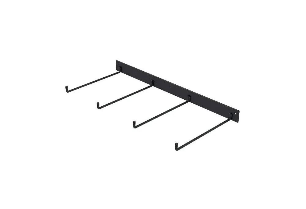 QLS Wandhalterung Halterung aus Stahl für Gartenstühle Doppelt, (Schwarz Aufbewahrung Wandhaken zum Anschrauben Gerätehalter)