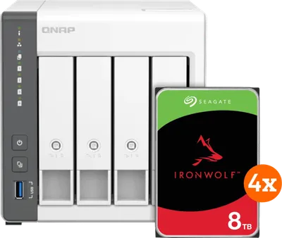 QNAP TS-433-4G + Seagate Ironwolf 32TB (4 x 8TB)