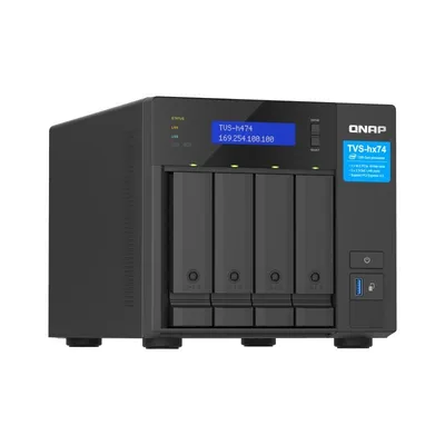 QNAP TVS-H474 NAS Tower Intel® Pentium® G7400 8 GB DDR4 0 TB QuTS hero Schwarz